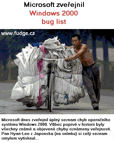 Buglist pro Windows 2000