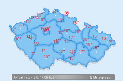 Aktuální teplota v ČR
